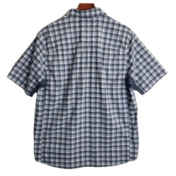 REI Mens Sahara Vented SS Blue Button Up Shirt Fishing Hiking Golf Performance L - Picture 5 of 11